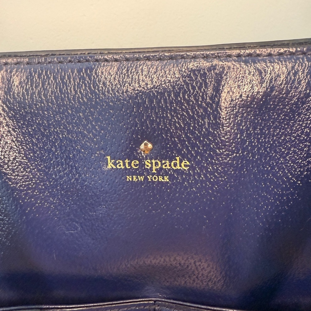 Kate Spade Navy Blue Leather Tote Bag – Grand Street Gabriel - Picture 2 of 12